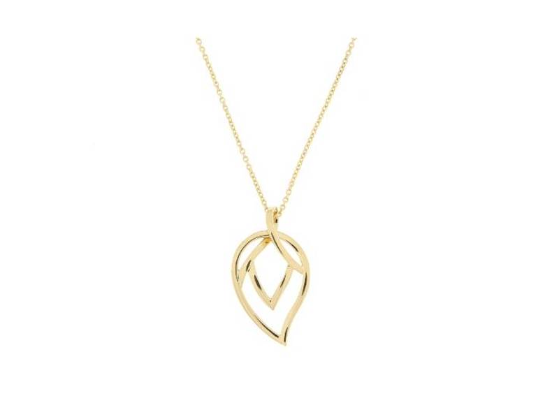 18KT YELLOW GOLD NECKLACE WITH LEAF MOTIF PENDANT MAGIC REFLECTIONS PIAGET G33U0023